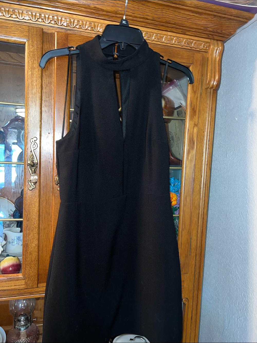 Express Black Sleeveless Mini Dress with Keyhole Halter